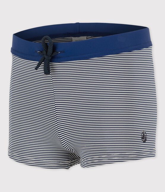 Boys' Iconic Swimming Trunks MEDIEVAL blue/MARSHMALLOW white