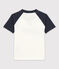 Boys' Short-Sleeved Jersey T-Shirt MARSHMALLOW white/SMOKING blue