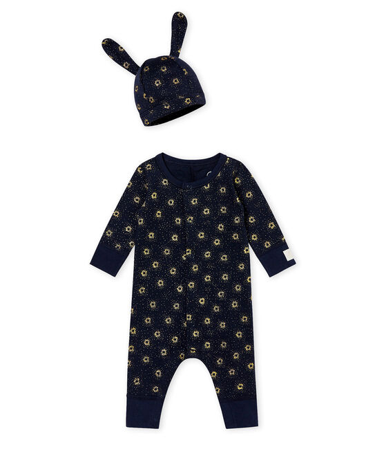 Baby boy's all-in-one and hat SMOKING blue/DORE yellow