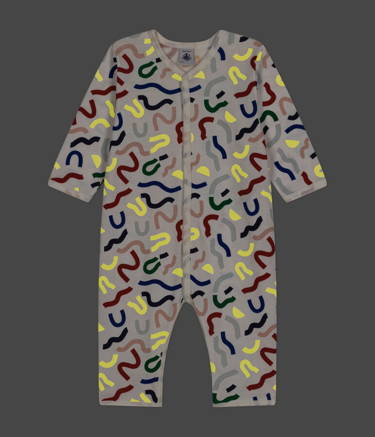 Babies' Luminous Print Footless Cotton Pyjamas white/multicolor
