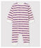 Petit Bateau Babies' Footless Cotton Sleepsuit MARSHMALLOW white/MULTICO white