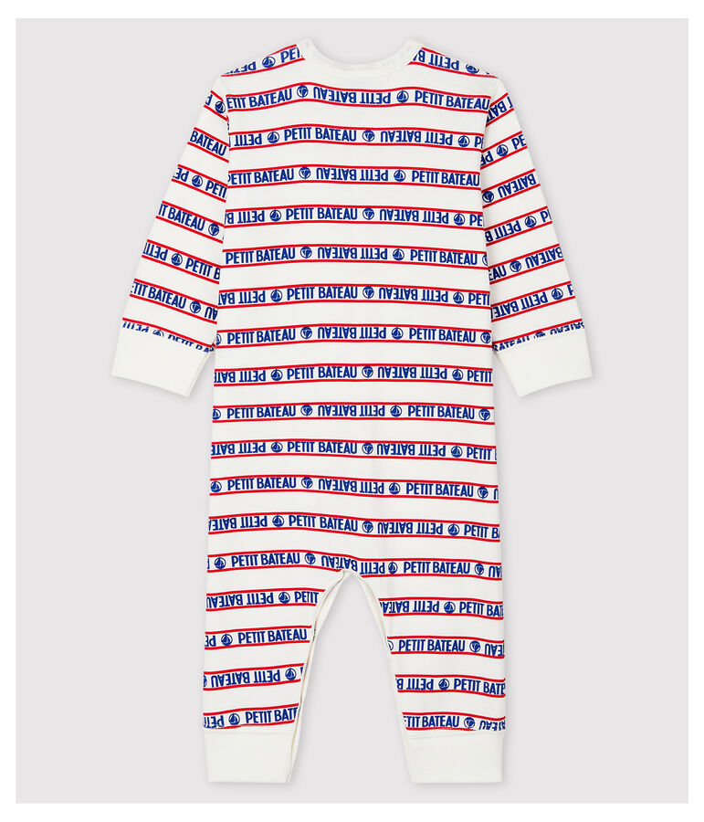 Petit Bateau Babies' Footless Cotton Sleepsuit white/multicolor