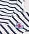 Children's long-sleeved stripy cotton dress white/blue