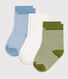 Babies' pinstriped cotton socks - 3-Pack