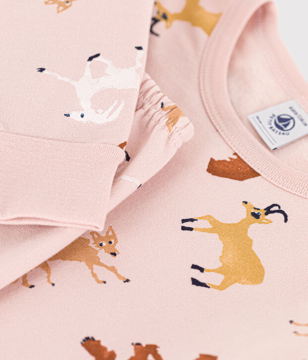 Children's Unisex Animal Fleece Pyjamas pink/multicolor