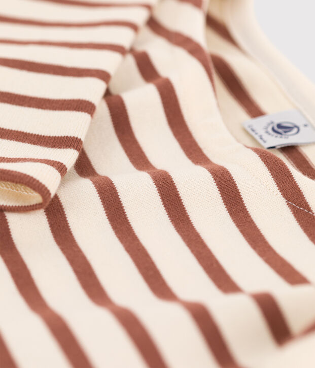 Women's Breton Cotton Top Ecru/brown