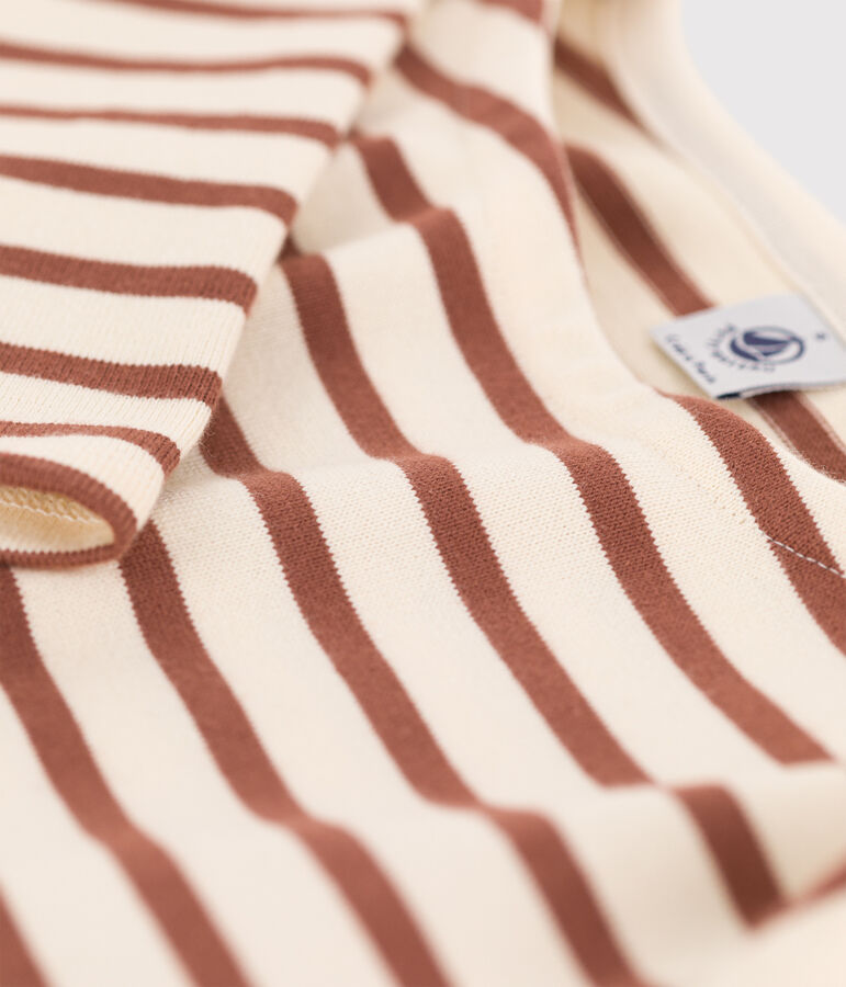 Women's Breton Cotton Top Ecru/brown