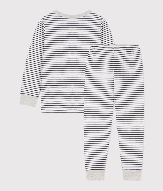 Children's Unisex Striped Tube Knit Pyjamas white/blue