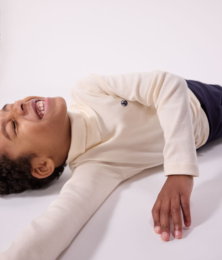 Children's Unisex Cotton Polo Neck Ecru