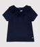 Baby Girls' Short-Sleeved Cotton Openwork Blouse SMOKING blue