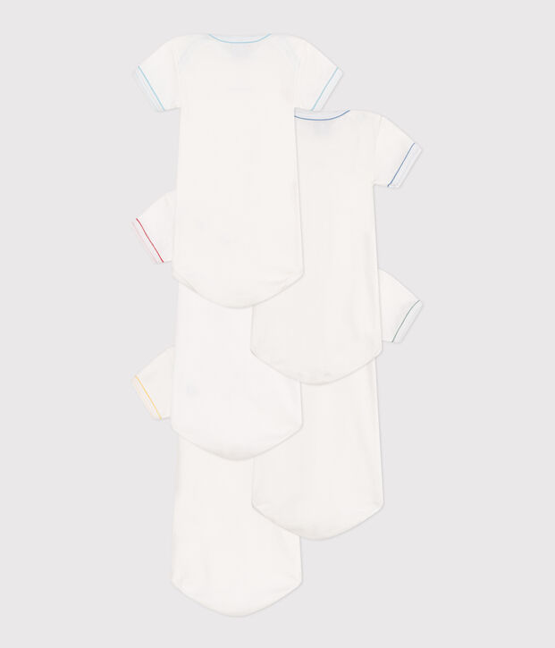 Babies' short-sleeved cotton days of the week bodysuits - 5-pack multicolor