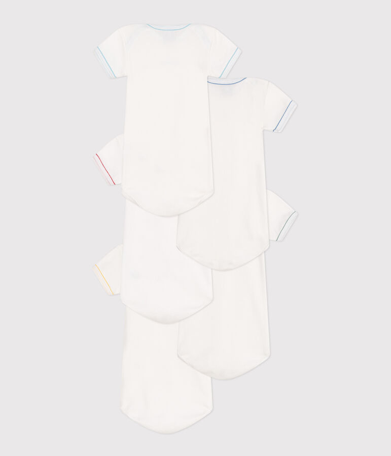 Babies' short-sleeved cotton days of the week bodysuits - 5-pack multicolor