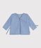 Babies' wool and cotton knit wrapover top POLAIRE