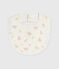 Newborn babies' printed cotton bib MARSHMALLOW white/MULTICO white
