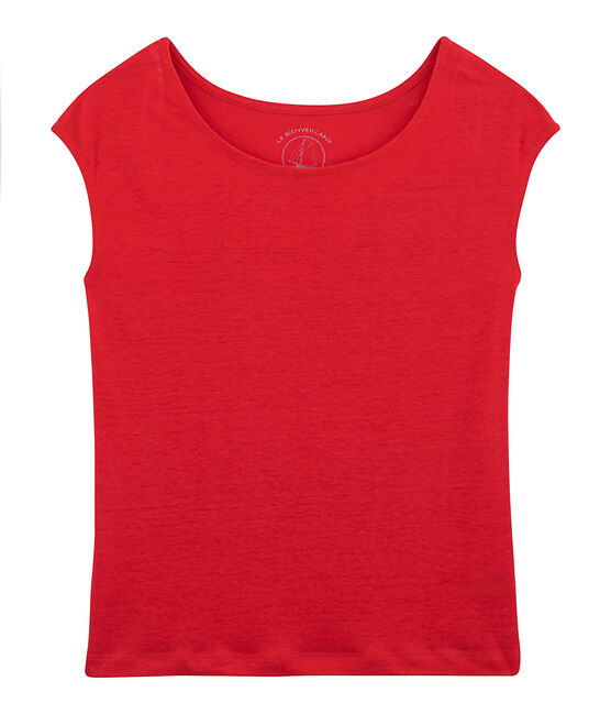 Women's Linen T-Shirt PEPS red