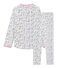 Girls' Ribbed Pyjamas MARSHMALLOW white/MULTICO white