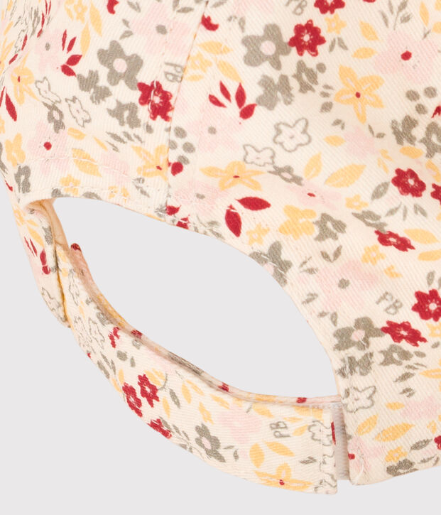 Girls' Floral Cap Ecru/multicolor