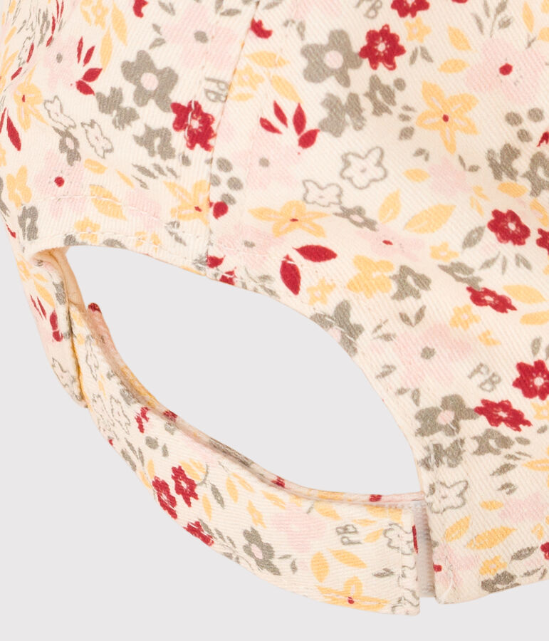 Girls' Floral Cap Ecru/multicolor
