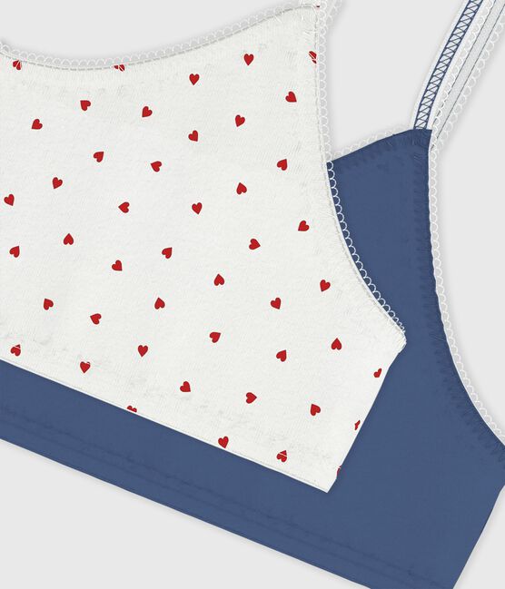 Children's heart print cotton and elastane bra tops variante 1
