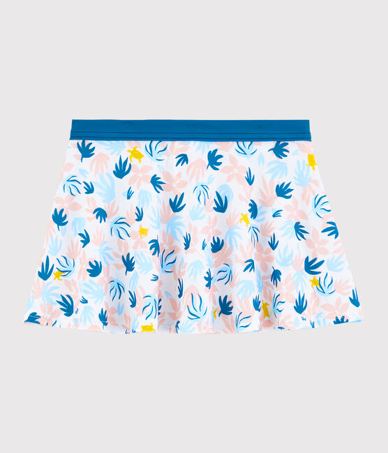 Girls' Swim Skirt MARSHMALLOW white/MULTICO white