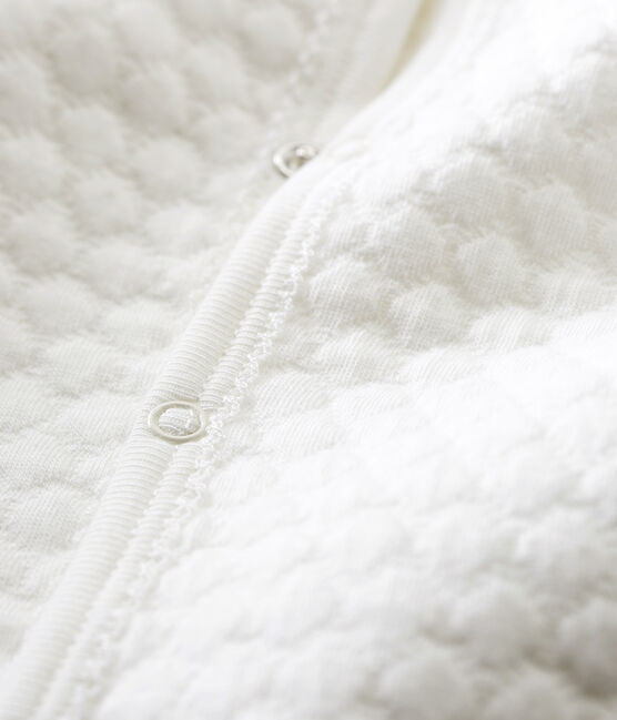 Unisex Babies' Tube-Knit Footless Sleepsuit MARSHMALLOW white