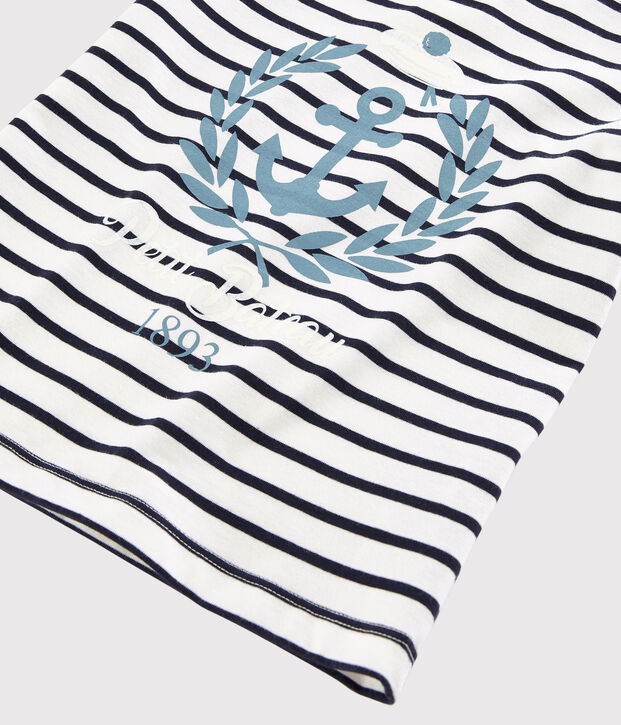 Boys' Short-Sleeved Jersey T-Shirt white/blue