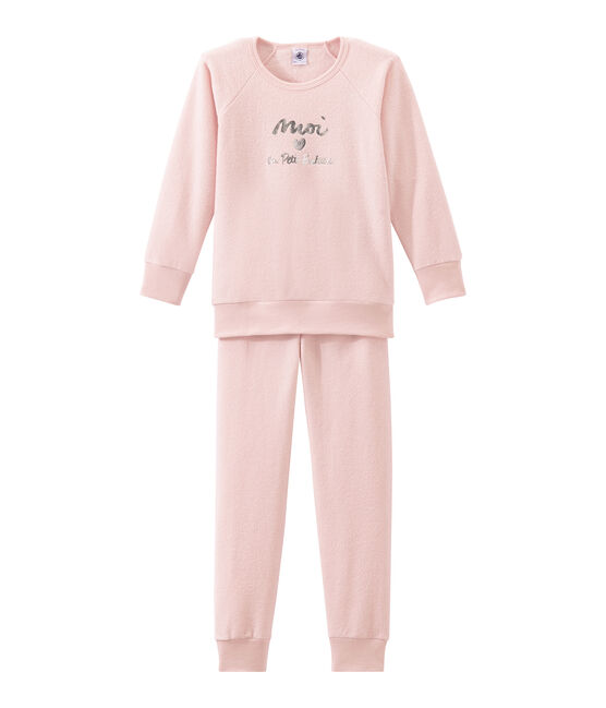Little girl's pyjamas in extra warm brushed towelling. JOLI pink