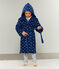 Children's Fleece Dressing Gown MEDIEVAL blue/MARSHMALLOW white