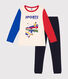 Children's plain cotton sports-patterned pyjamas