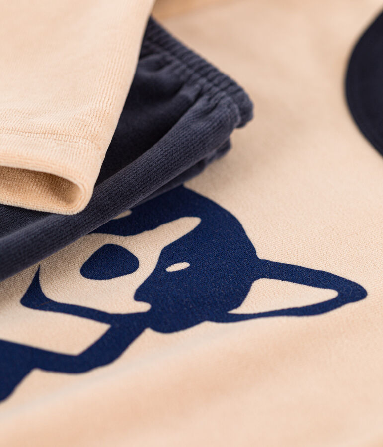 Boys' Velour Pyjamas beige/multicolor