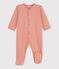 Babies' Pinstriped Cotton Sleepsuit BRANDY pink/MARSHMALLOW white