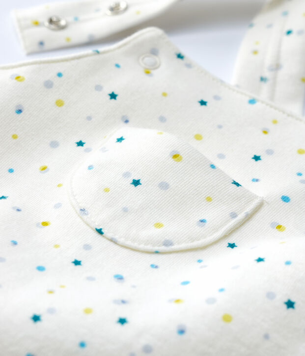 Babies' Double-Sided Organic Cotton Jersey Playsuit white/multicolor