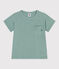 Children's plain short-sleeved cotton T-shirt PAUL green