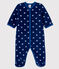 Babies' Starry Fleece Onesie MEDIEVAL blue/MARSHMALLOW white