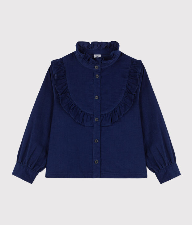Girls' Velvet Blouse blue