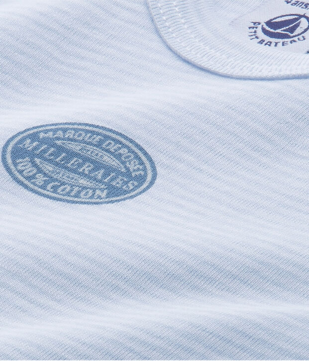 Baby boy short-sleeve bodysuit in milleraies stripe blue/white