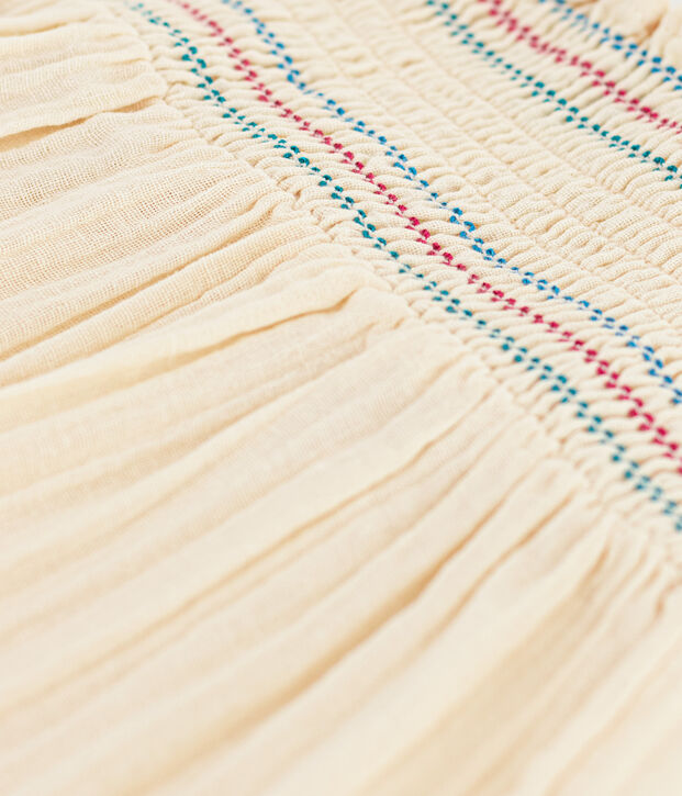 Girls' Sleeveless Cotton Gauze Blouse Ecru