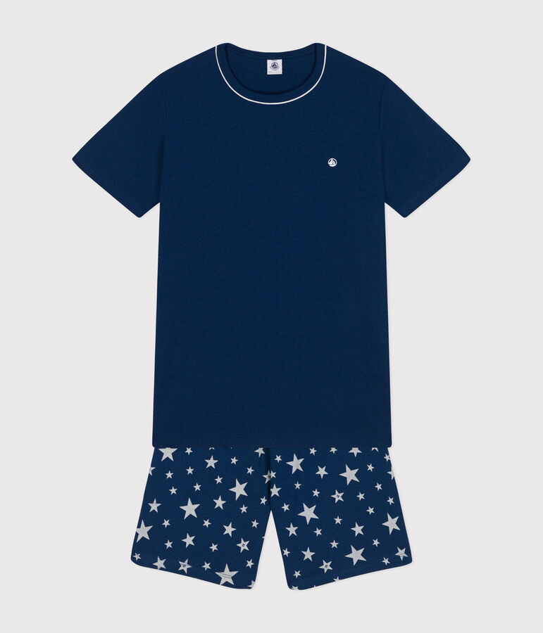 Junior Stripy Short Cotton Pyjamas blue/white