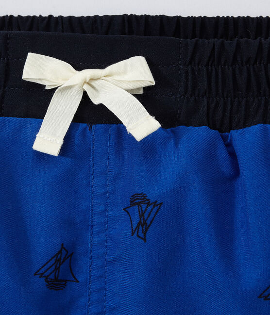 Boys' printed swim shorts PERSE blue/SMOKING blue