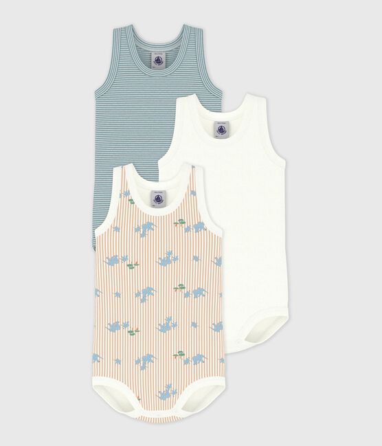 Pack of babies' sleeveless elephant print cotton bodies variante 1