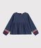 Girls' long-sleeved plain denim blouse blue