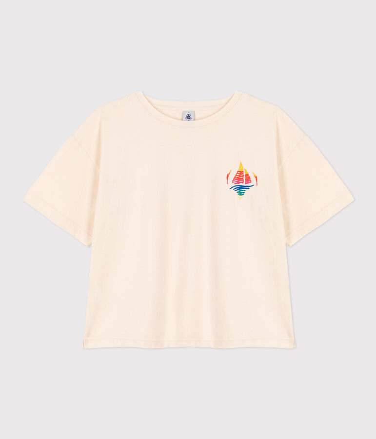 Women's Boxy Cotton T-Shirt Ecru