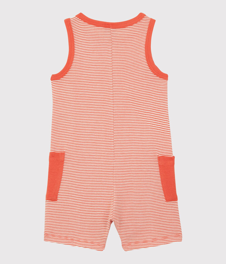Baby Boys' Stripy Ribbed Playsuit orange/white