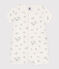 Babies' short cotton whale pattern jumpsuit MARSHMALLOW white/MULTICO white