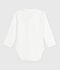 Babies' body with an embroidered collar and a message on the chest white/red
