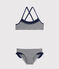 Girls' Swimsuit ABYSSE blue/LAIT white