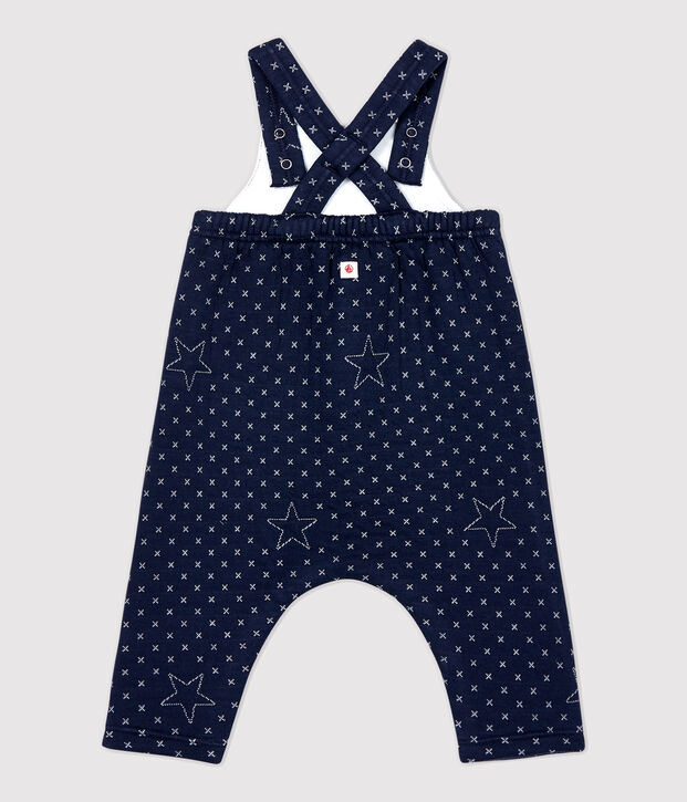 Babies' Starry Organic Cotton Quilted Dungarees SMOKING