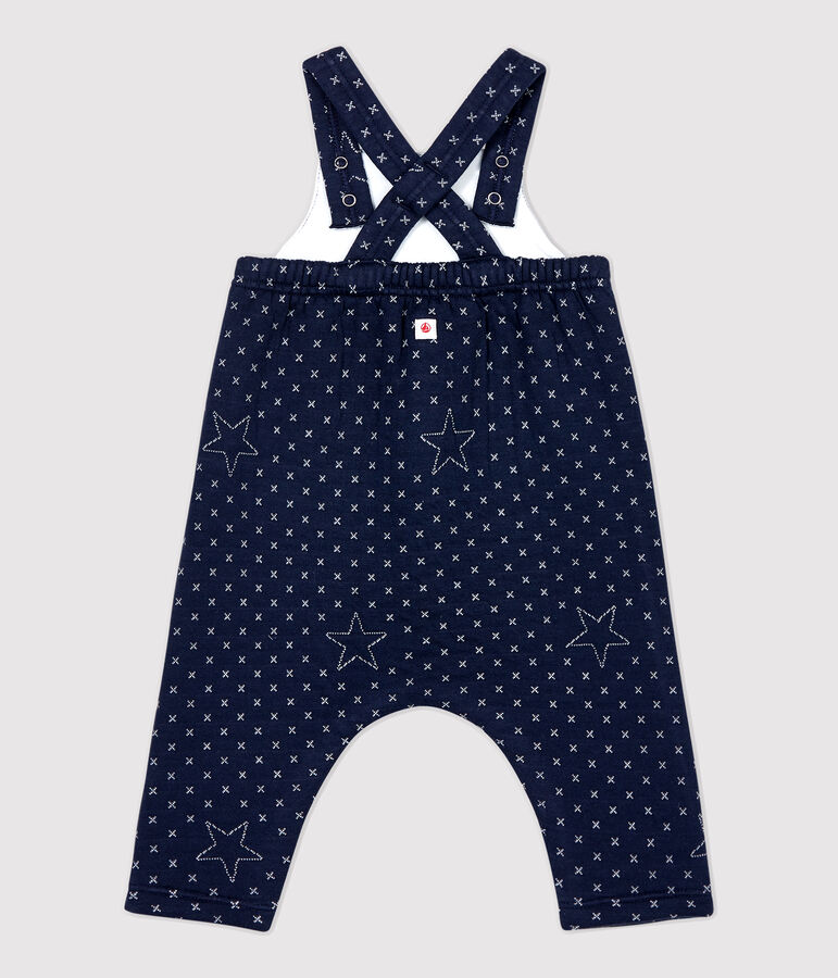 Babies' Starry Organic Cotton Quilted Dungarees blue