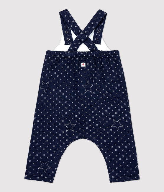 Babies' Starry Organic Cotton Quilted Dungarees SMOKING blue