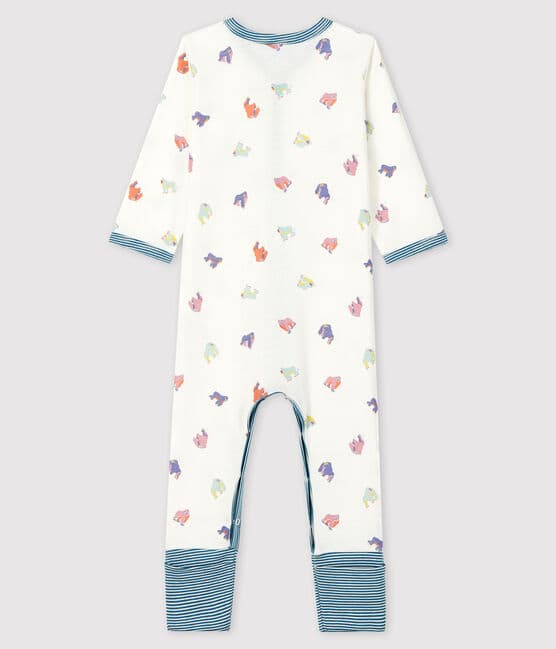 Baby Girls' Footless Gorilla Print Ribbed Sleepsuit MARSHMALLOW white/MULTICO white
